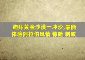 迪拜黄金沙漠一冲沙,最能体验阿拉伯风情 惊险 刺激